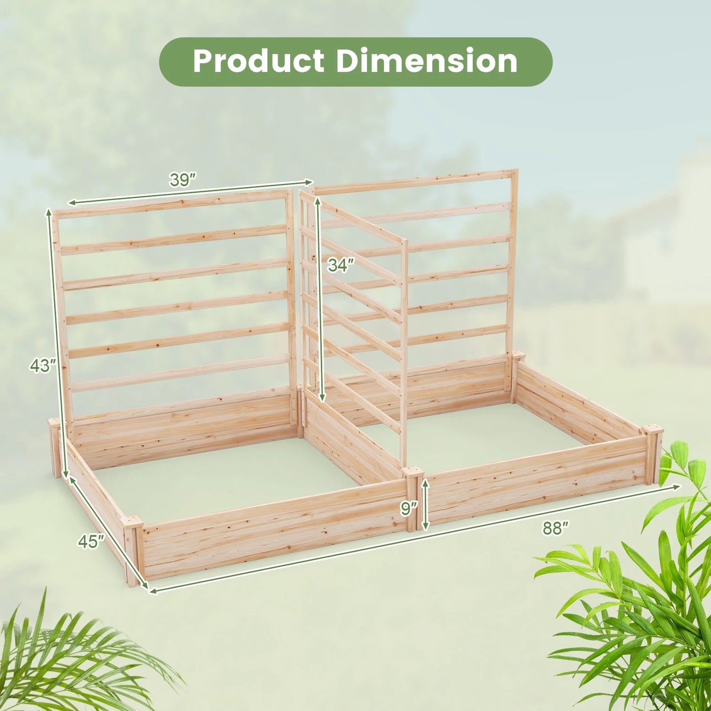 Raised Garden Bed Wooden Garden Box Planter Container