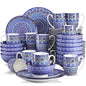 Vancasso 48-PCS Ceremic Plate Porcelain Dinnerware Set Bohemian Mandala.