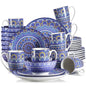 Vancasso 48-PCS Ceremic Plate Porcelain Dinnerware Set Bohemian Mandala.