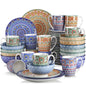 Vancasso 48-PCS Ceremic Plate Porcelain Dinnerware Set Bohemian Mandala.