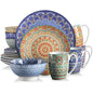 Vancasso 48-PCS Ceremic Plate Porcelain Dinnerware Set Bohemian Mandala.