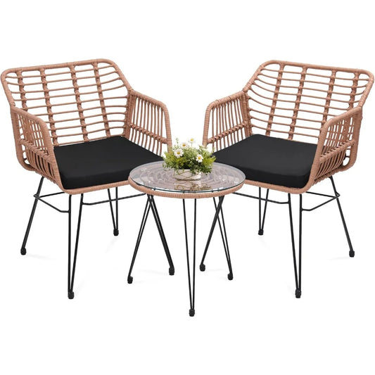 3 Piece Wicker Patio Furniture Set