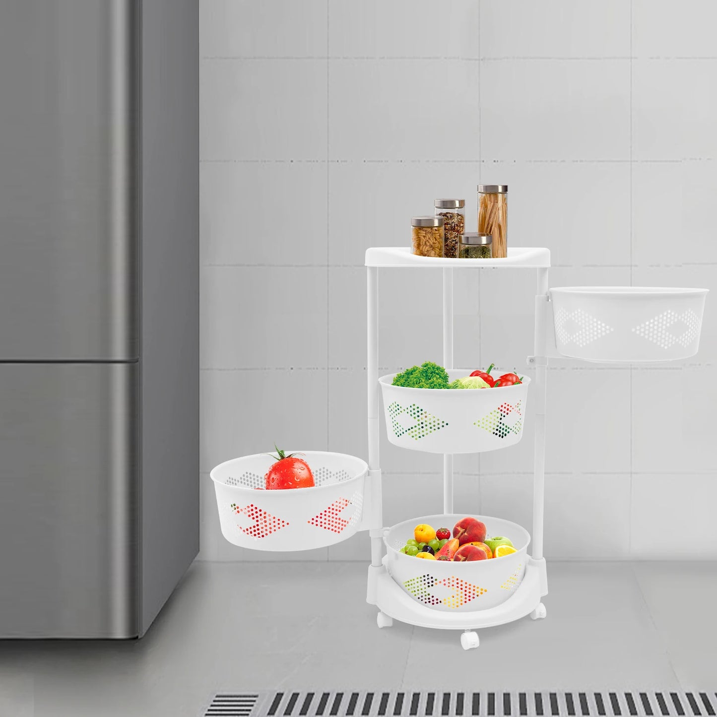 Kitchen Cupboard Shelf with 5 Wheels