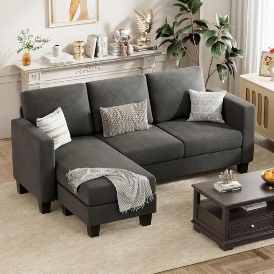 3 Seated L Convertible Sectional Sofa Couch