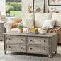 Wooden Coffee Tables With 4 Drawers & Roman Column Handle