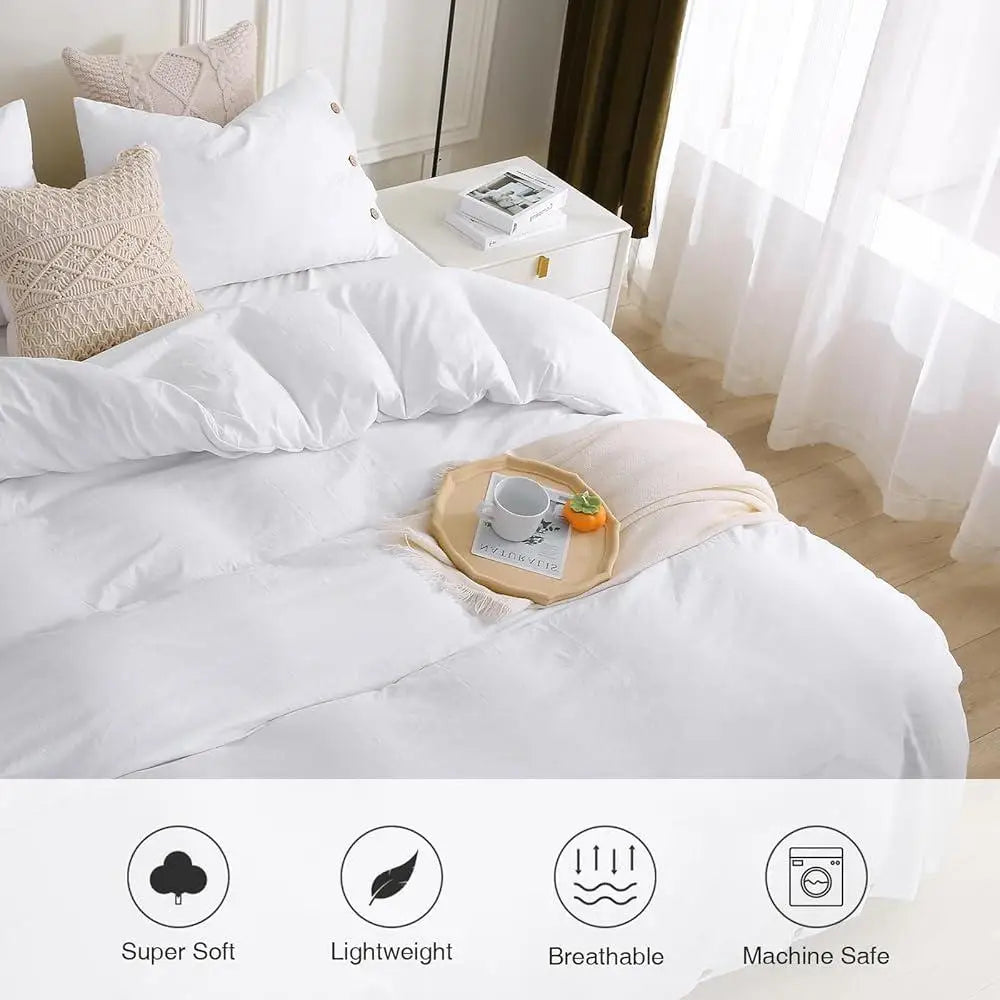 Solid White Duvet Cover Set