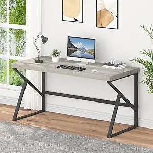 Industrial Modern Metal Wood Desk Workstation