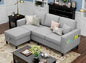 Convertible 3 Seater L Shaped Couch with Storage Ottoman