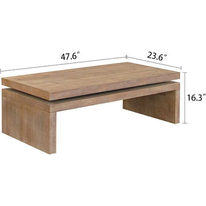 Mid Century Modern Farmhouse Wooden Coffee Table