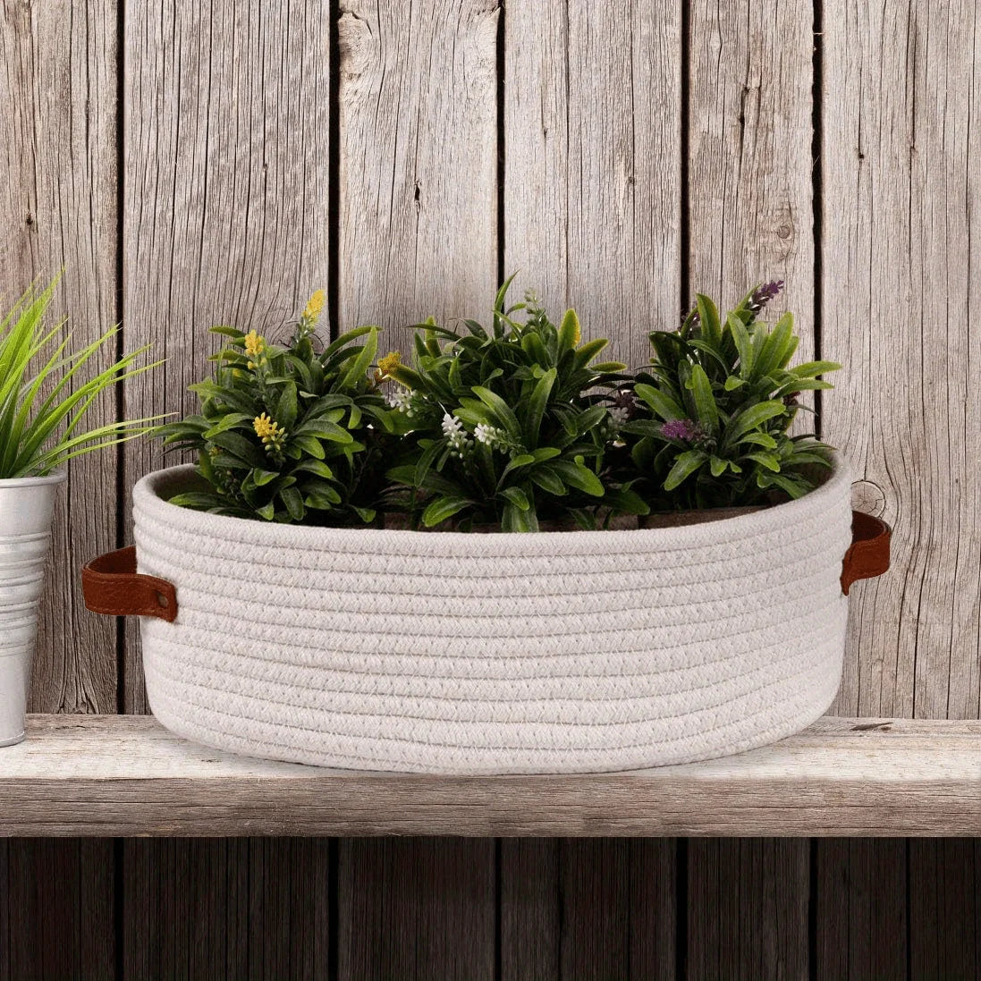 Oval Woven Storage Basket, Multifunctional Organizer