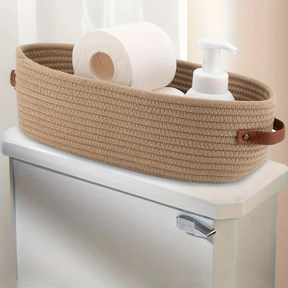 Oval Woven Storage Basket, Multifunctional Organizer