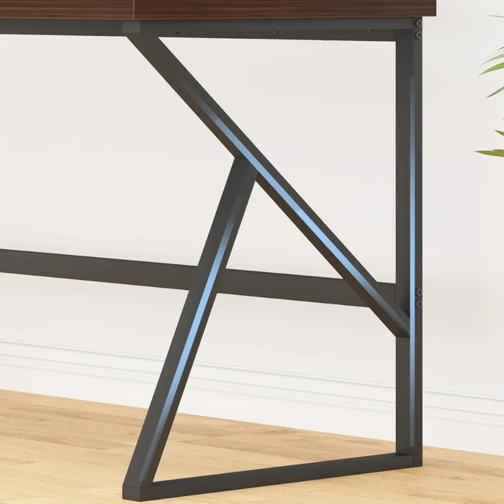 Industrial Modern Metal Wood Desk Workstation