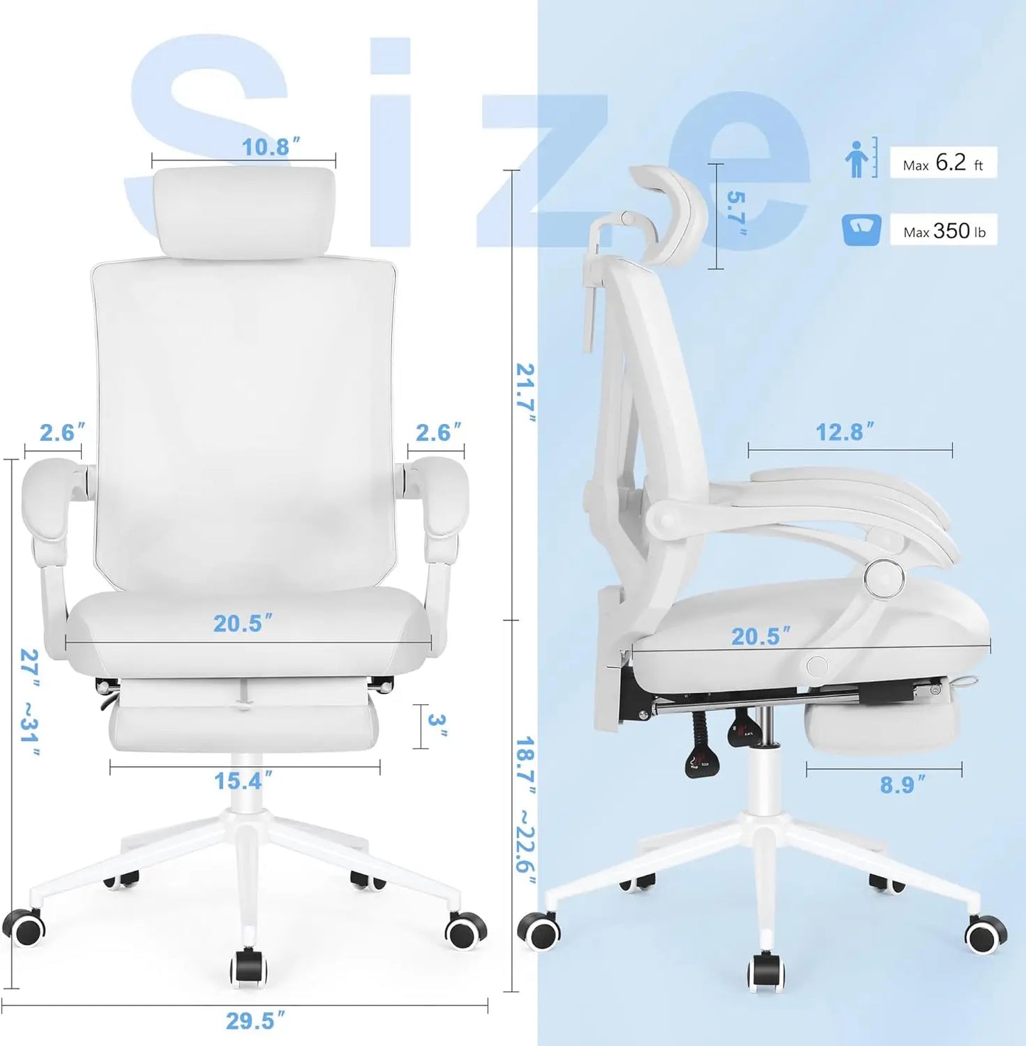 Ergonomic Office Chair w/ Footrest
