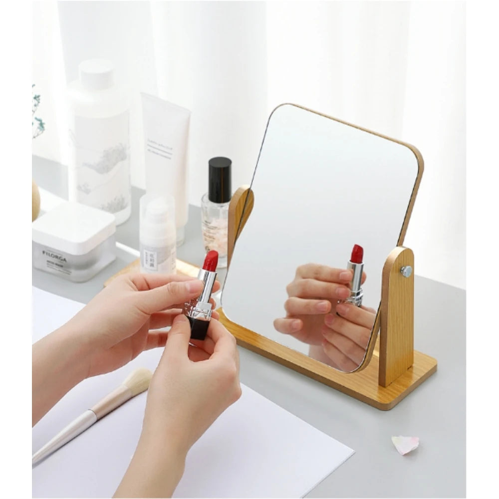 Swivel Wooden LED Vanity Mirror
