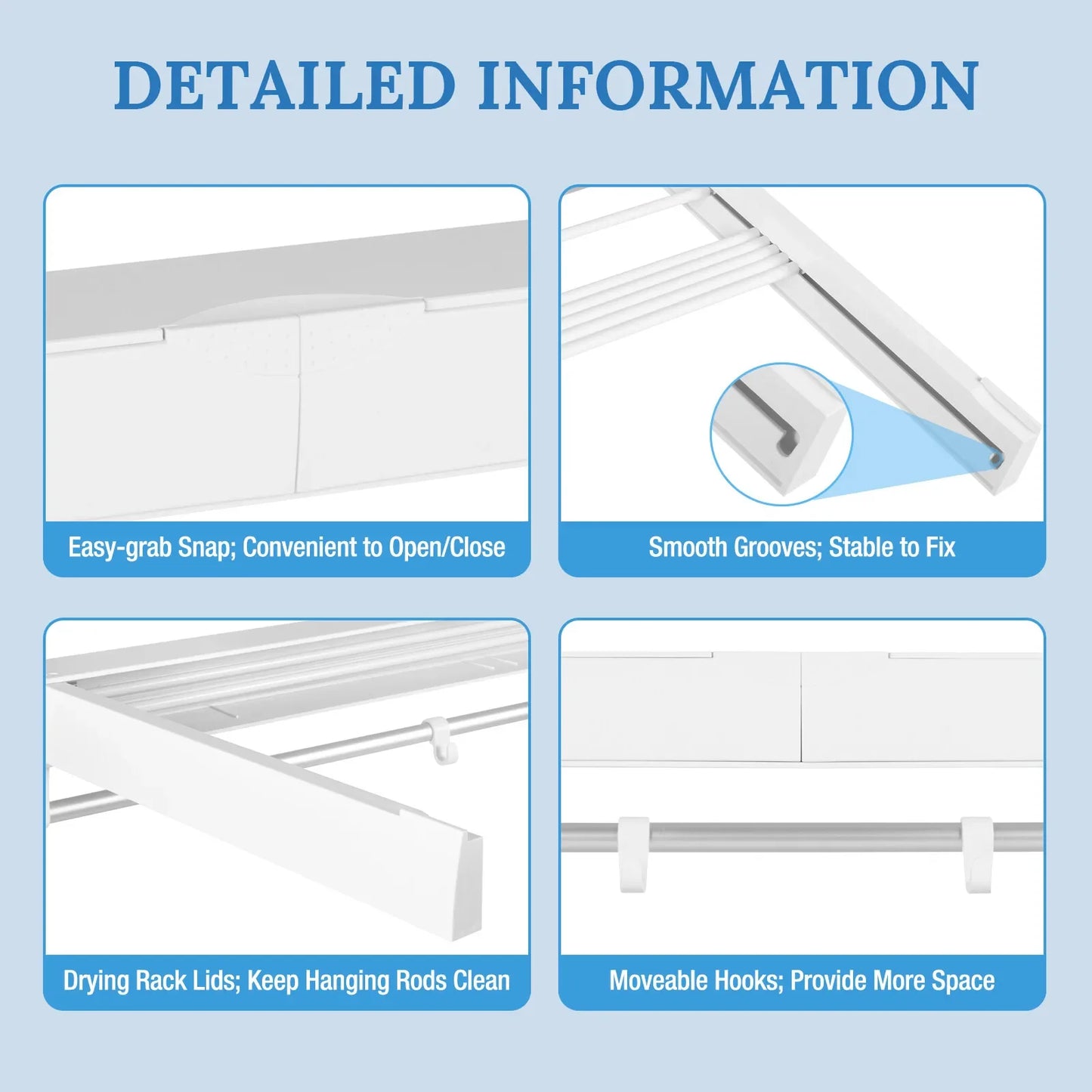 Wall-mounted Laundry Clothes Drying Rack Retractable
