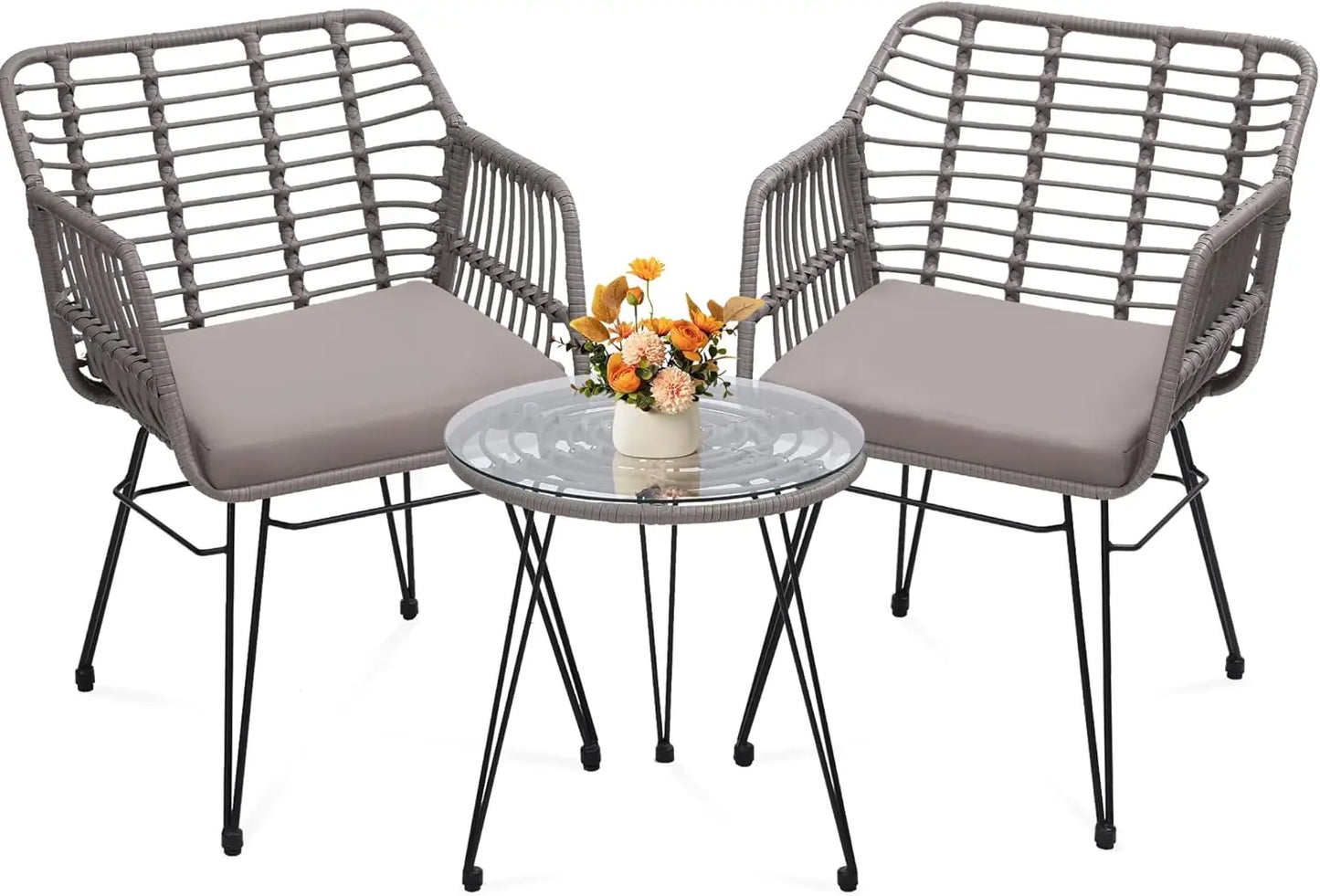 3 Piece Wicker Patio Furniture Set