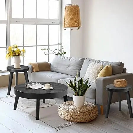 Farmhouse Round Coffee Table Set of 3