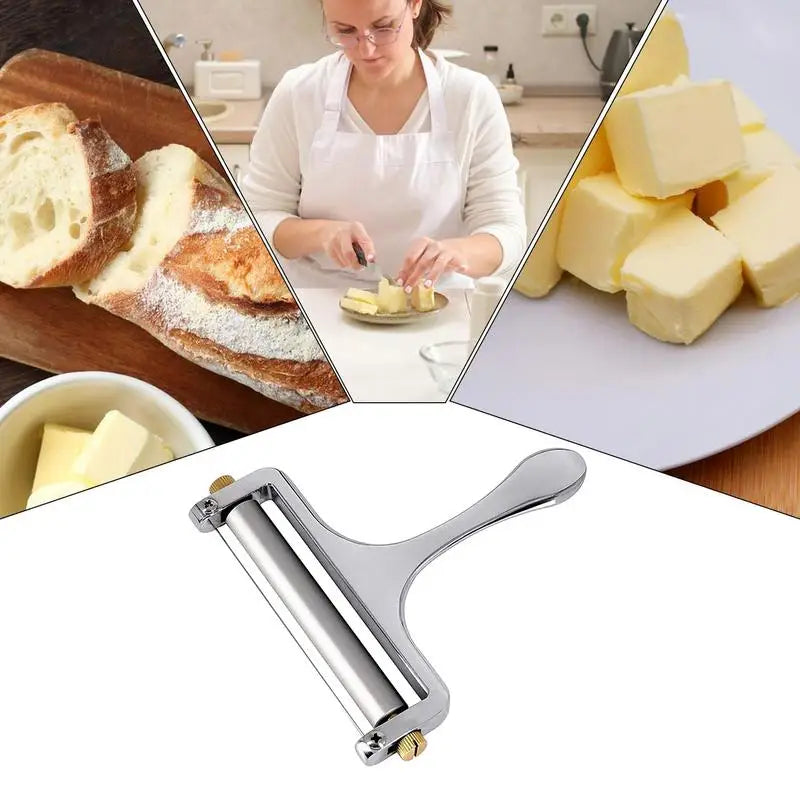 Stainless Steel Cheese Slicer Adjustable Thickness Butter Cutter for Soft and Semi-Hard Cheeses Kitchen Tools Cheddar Gadgets