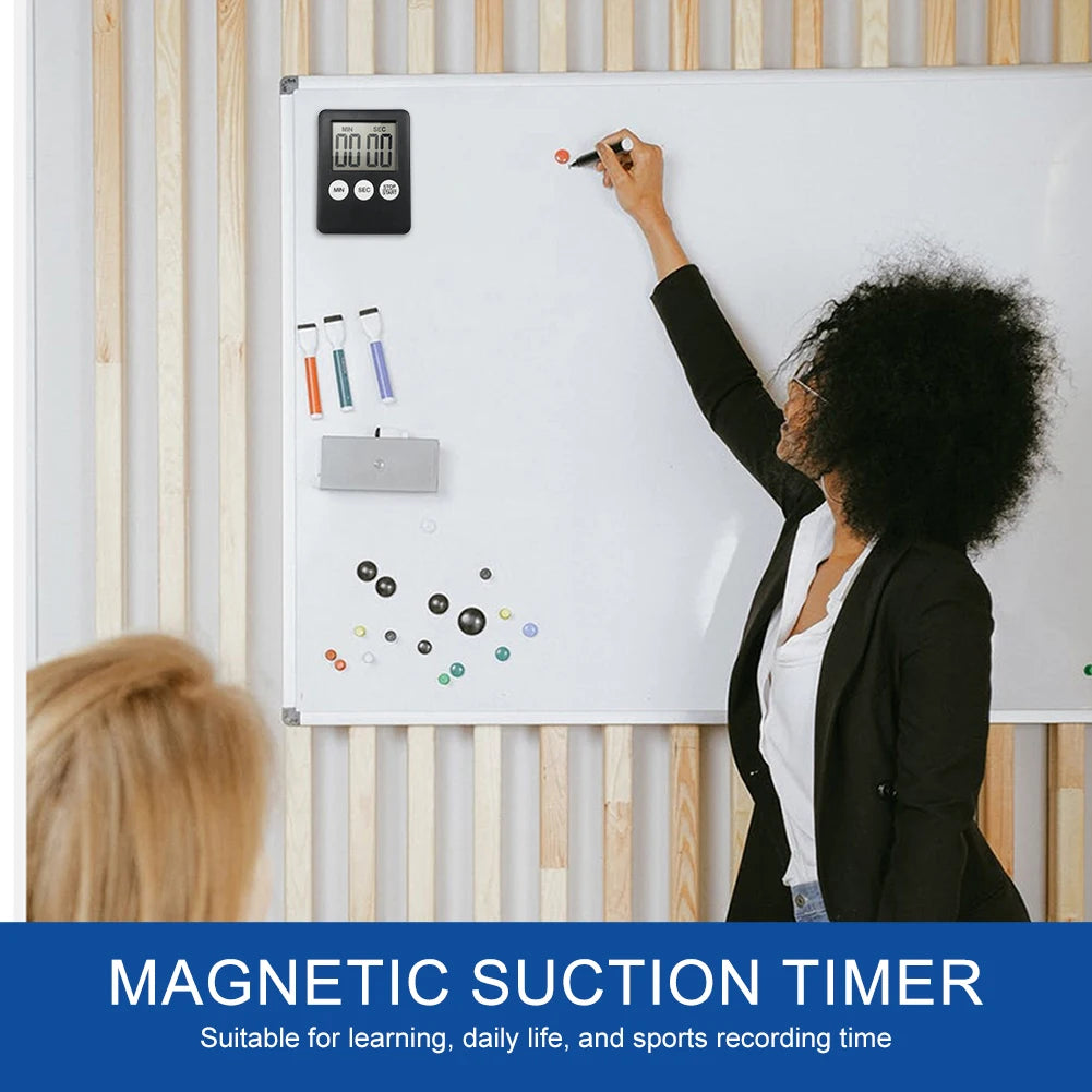 Digital Electronic Kitchen Timer Multi-Function Electronic Timer Stopwatch LCD Display Magnetic for Teachers Students