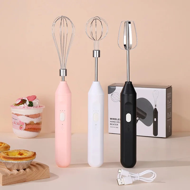 Electric Milk Frother Handheld Egg Beater Coffee Milk Drink Egg Mixer Foamer Foamer Household Kitchen Cooking Tool