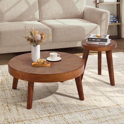 Farmhouse Round Coffee Table Set of 3