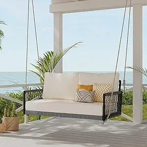 Patio Swing Sofa with Soft Cushions and Pillows