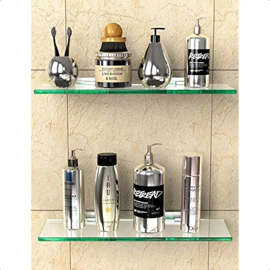 2 Set Glass Shelves Shower Caddy