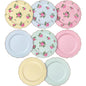 Porcelain Floral Plates, Set of 8