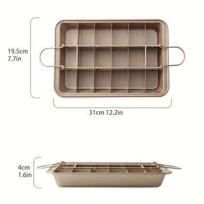 1pc Brownie Cake Pan With Dividers (12.2''x7.7'')