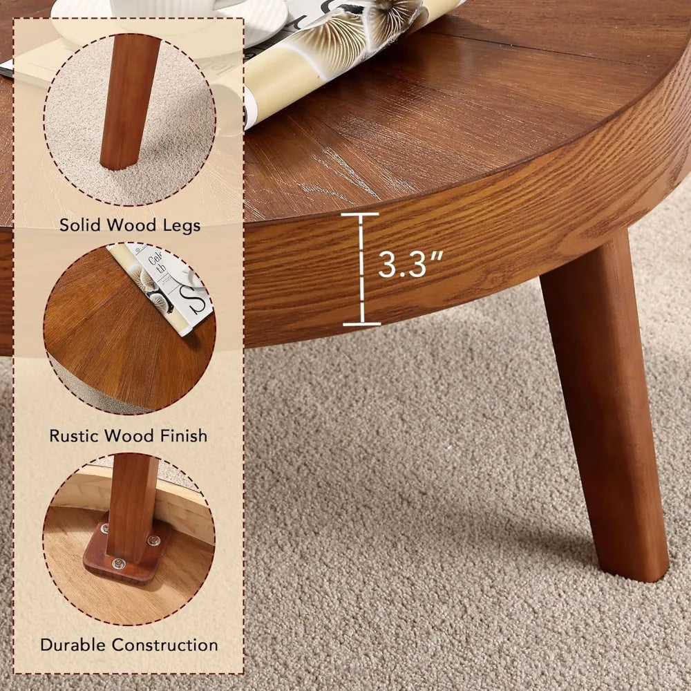 Farmhouse Round Coffee Table Set of 3