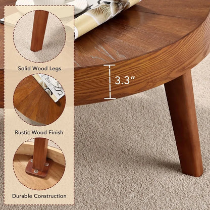 Farmhouse Round Coffee Table Set of 3