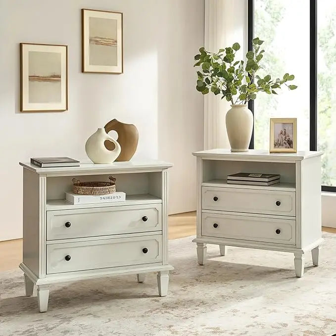 Rustic Bedside Table with Wireless Charge
