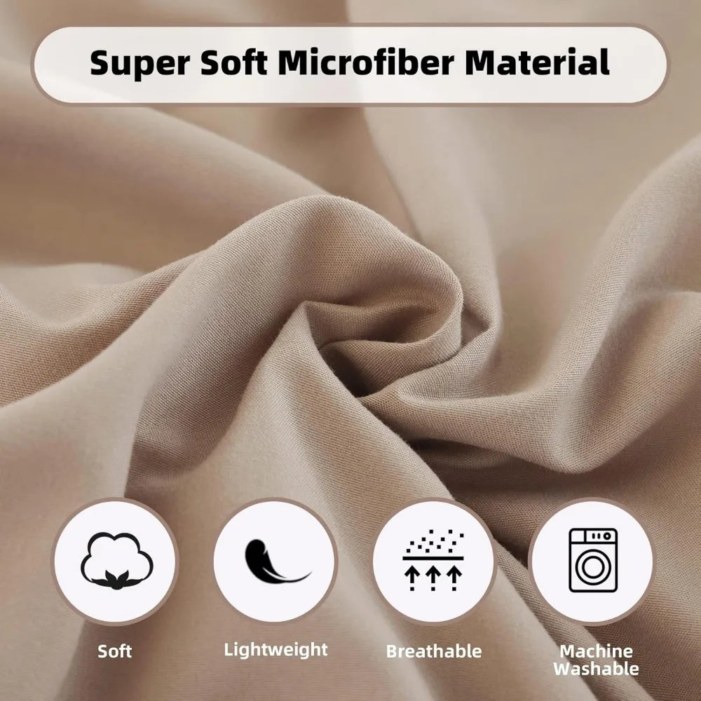 Taupe Comforter Set 7 Pieces, Soft And Lightweight