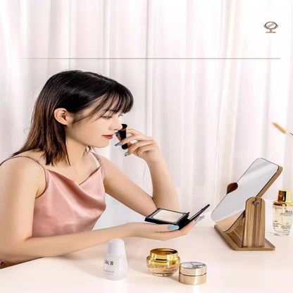 Swivel Wooden LED Vanity Mirror