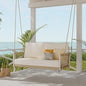 Patio Swing Sofa with Soft Cushions and Pillows