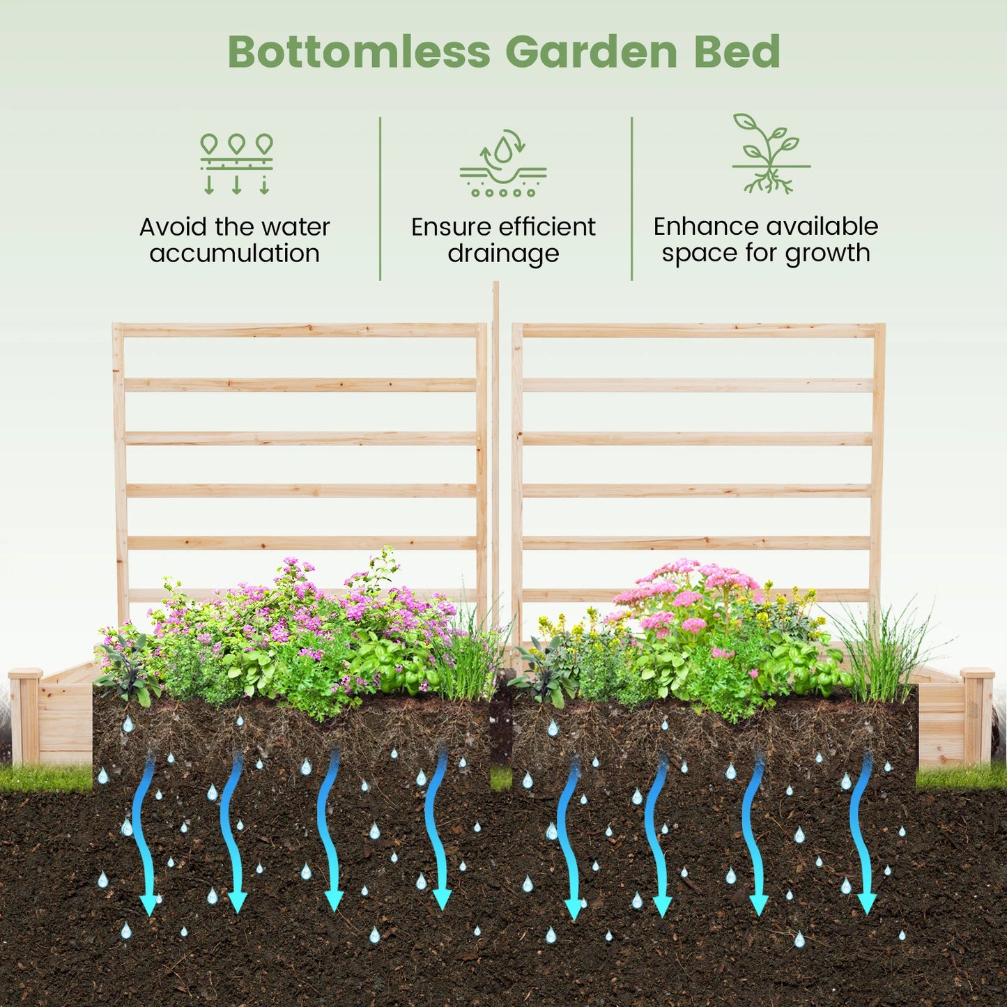 Raised Garden Bed Wooden Garden Box Planter Container