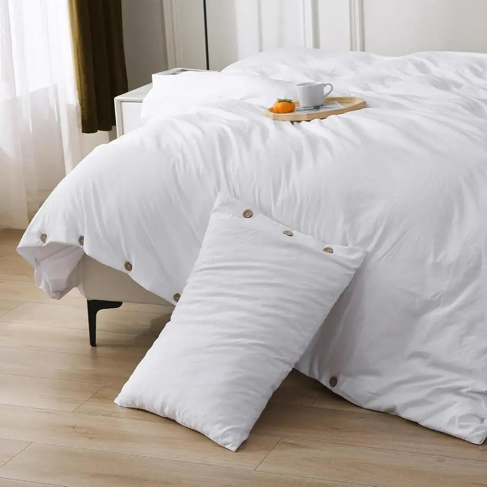 Solid White Duvet Cover Set