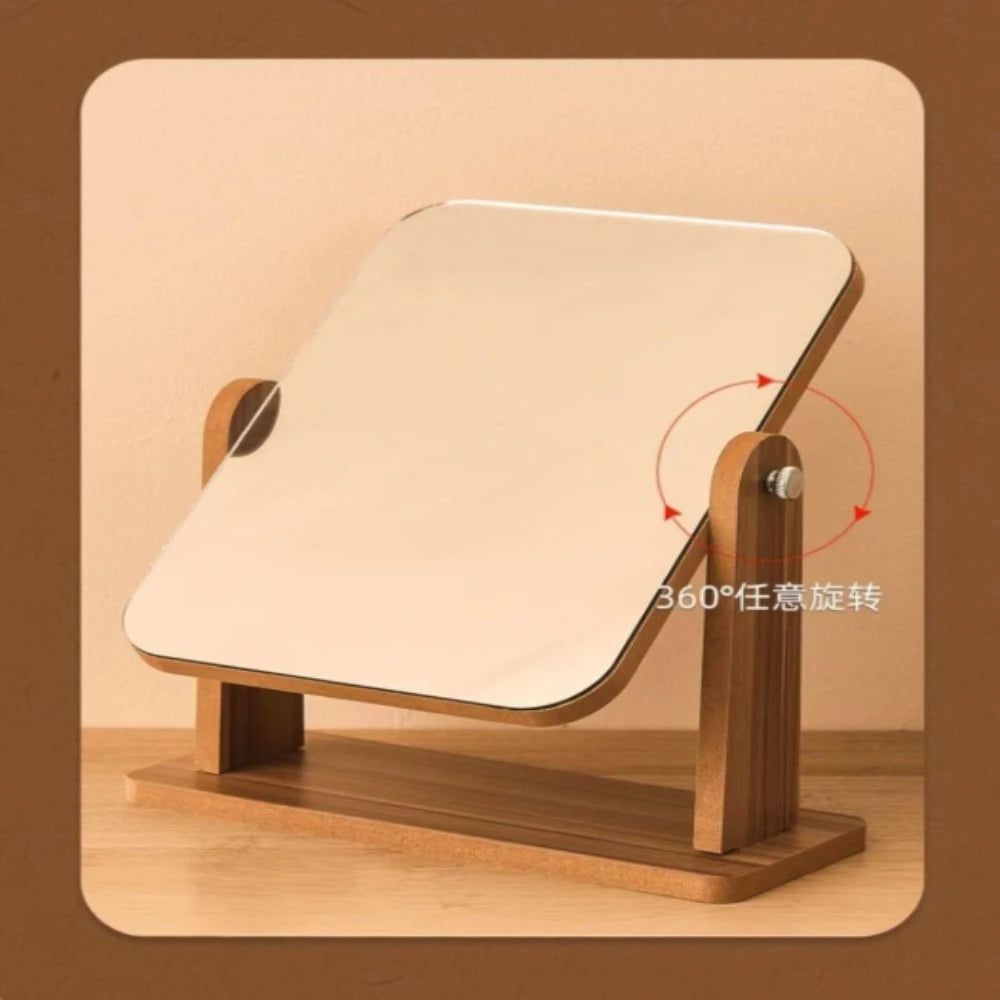 Swivel Wooden LED Vanity Mirror