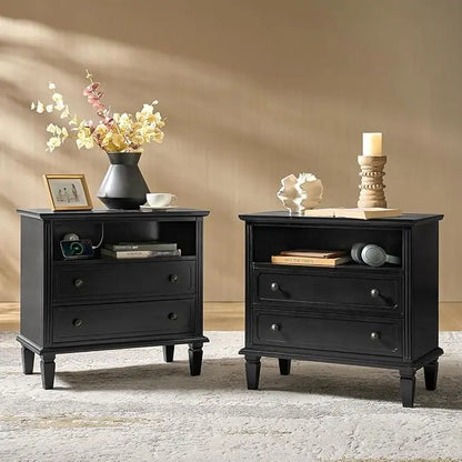 Rustic Bedside Table with Wireless Charge
