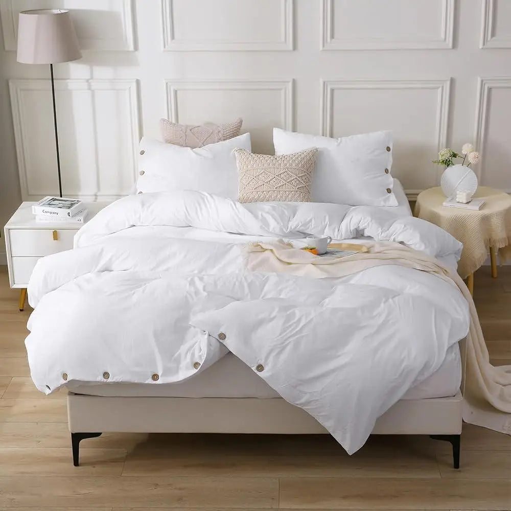 Solid White Duvet Cover Set