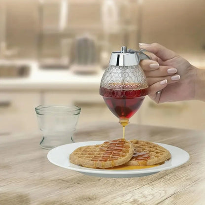 Eco-Friendly BPA-Free Honey & Syrup Dispenser with Drip-Free Spout, Reusable for Sauces, Liquids, Seasonings, Easy Hand-Wash Kit