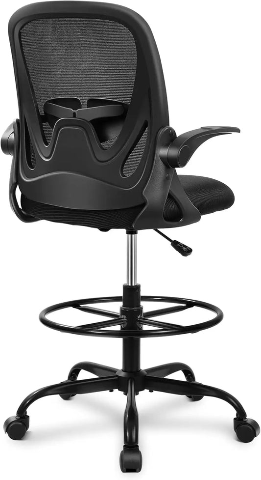 Tall Office Chair with Flip-up Armrests