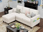 Convertible 3 Seater L Shaped Couch with Storage Ottoman