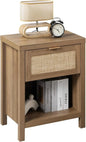 Set of 2 Farmhouse Night Stand with Drawer and Storage Shelf