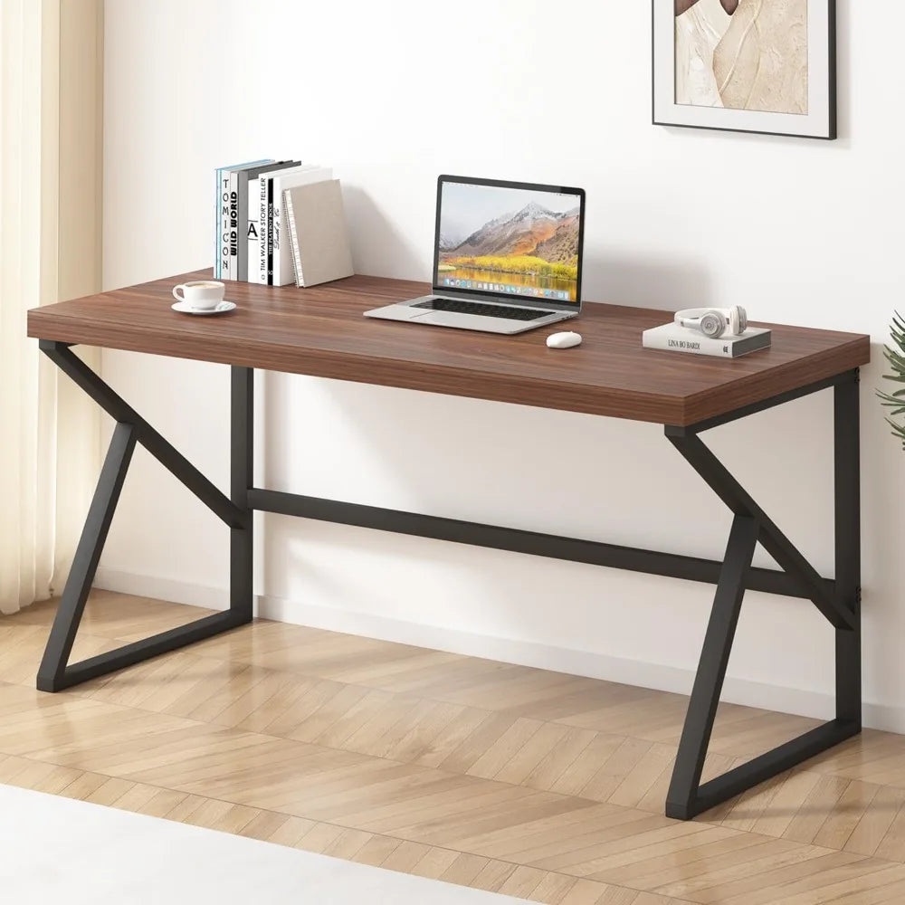 Industrial Modern Metal Wood Desk Workstation
