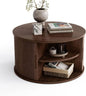 Drum Coffee Table with Sliding Tambour Door