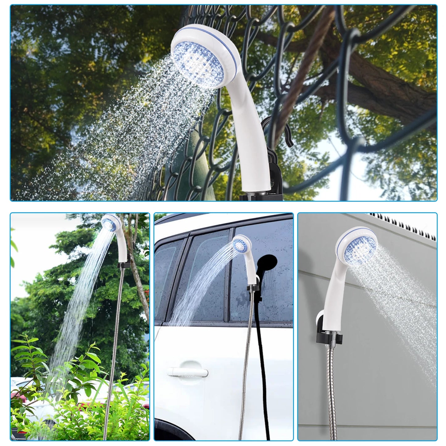 Electric Shower Pump Portable Camping Shower Outdoor USB Rechargeable for Camping Car Washing Gardening Pet Cleaning Shower