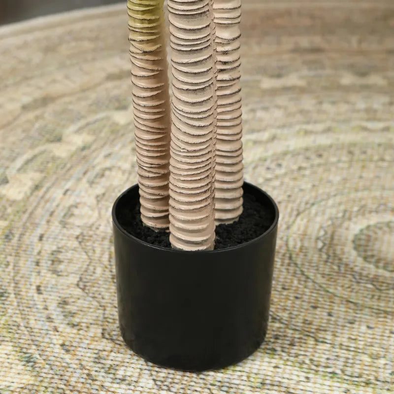 Fake Dracaena Tree in Black Plastic Pot