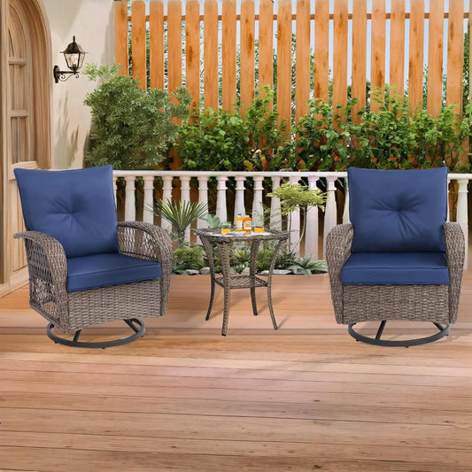 Wicker Sectional Swivel Rocker Glider Chairs Sets