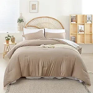 Taupe Comforter Set 7 Pieces, Soft And Lightweight